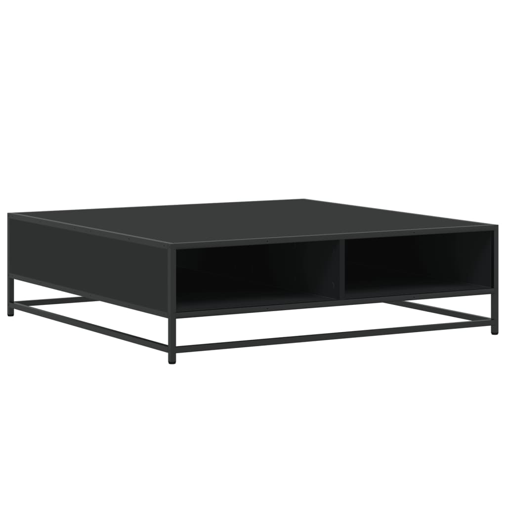 Salontafel 100x100x30 cm bewerkt hout en metaal zwart is nu te koop bij PeponiXL, paradijselijk wonen!
