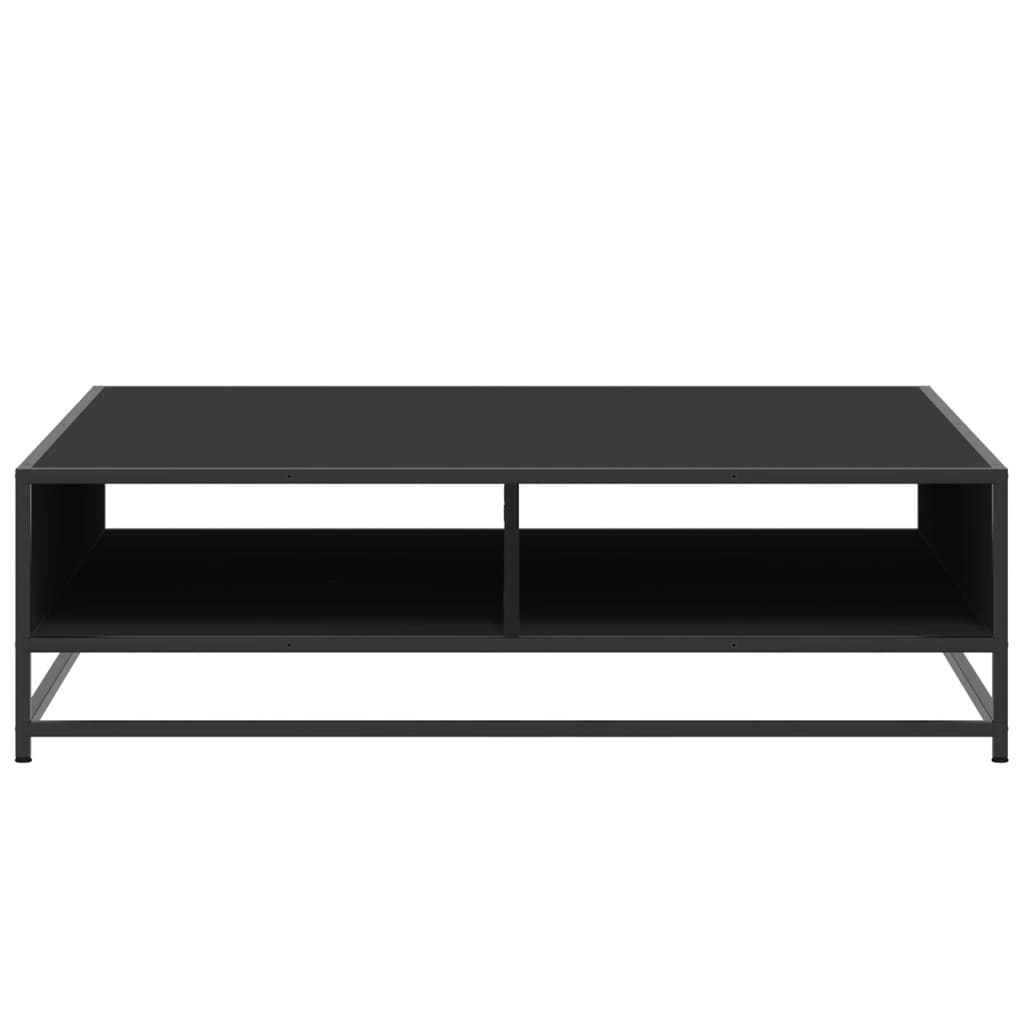 Salontafel 100x100x30 cm bewerkt hout en metaal zwart is nu te koop bij PeponiXL, paradijselijk wonen!