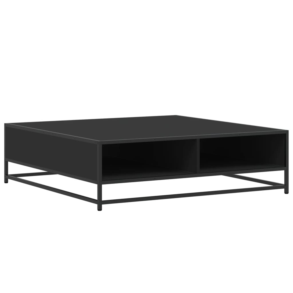 Salontafel 100x100x30 cm bewerkt hout en metaal zwart is nu te koop bij PeponiXL, paradijselijk wonen!