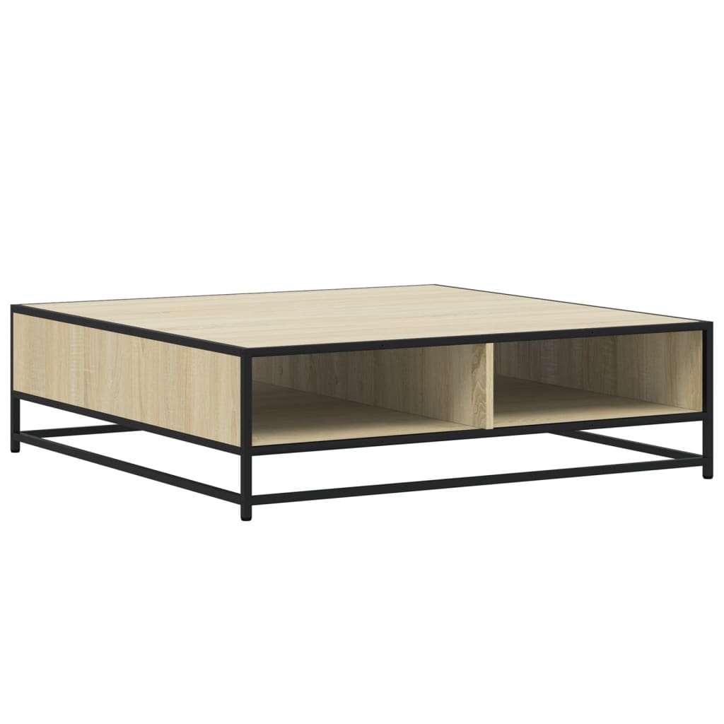 Salontafel 100x100x30 cm bewerkt hout en metaal sonoma eiken is nu te koop bij PeponiXL, paradijselijk wonen!