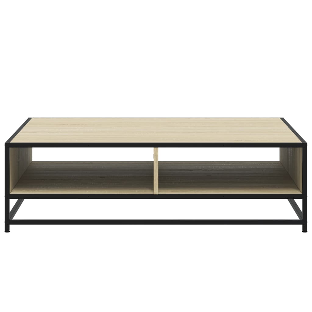 Salontafel 100x100x30 cm bewerkt hout en metaal sonoma eiken is nu te koop bij PeponiXL, paradijselijk wonen!