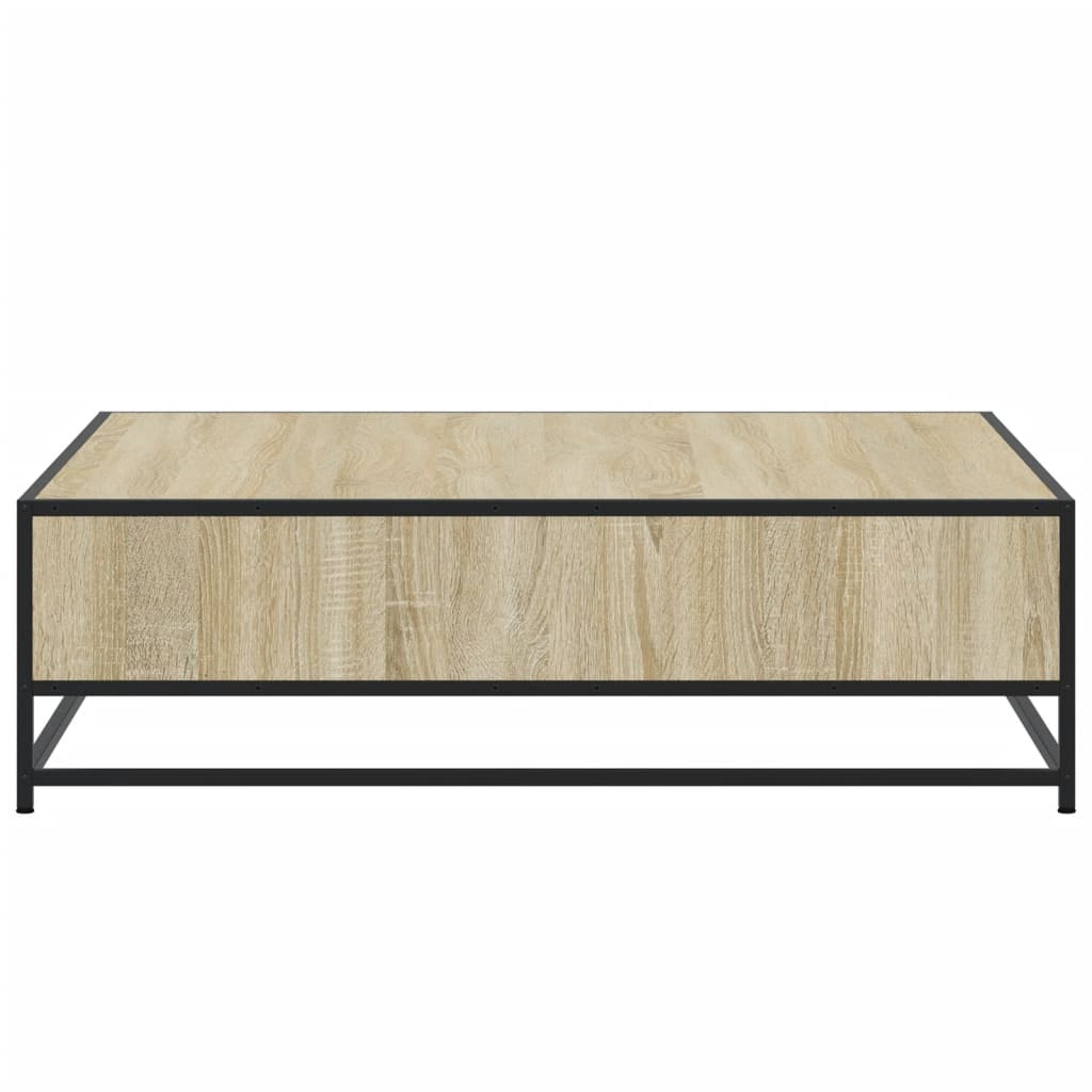 Salontafel 100x100x30 cm bewerkt hout en metaal sonoma eiken is nu te koop bij PeponiXL, paradijselijk wonen!