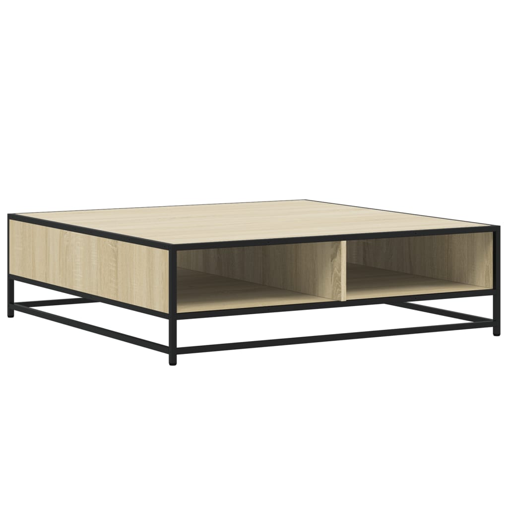 Salontafel 100x100x30 cm bewerkt hout en metaal sonoma eiken is nu te koop bij PeponiXL, paradijselijk wonen!