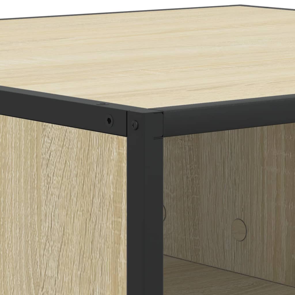 Salontafel 100x100x30 cm bewerkt hout en metaal sonoma eiken is nu te koop bij PeponiXL, paradijselijk wonen!