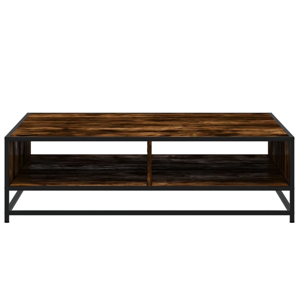 Salontafel 100x100x30 cm bewerkt hout en metaal gerookt eiken is nu te koop bij PeponiXL, paradijselijk wonen!