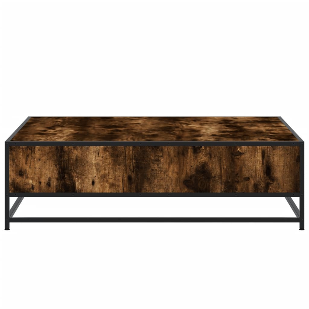 Salontafel 100x100x30 cm bewerkt hout en metaal gerookt eiken is nu te koop bij PeponiXL, paradijselijk wonen!