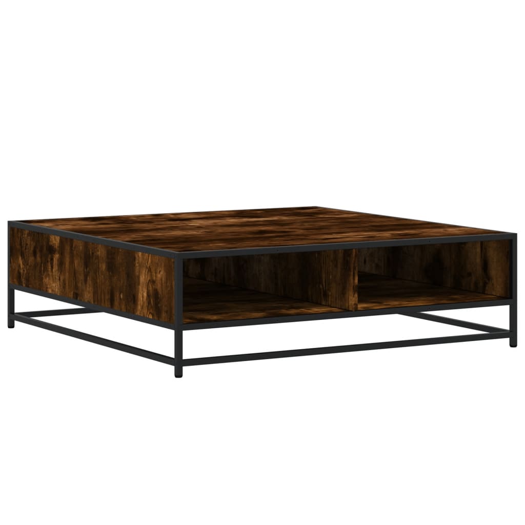 Salontafel 100x100x30 cm bewerkt hout en metaal gerookt eiken is nu te koop bij PeponiXL, paradijselijk wonen!