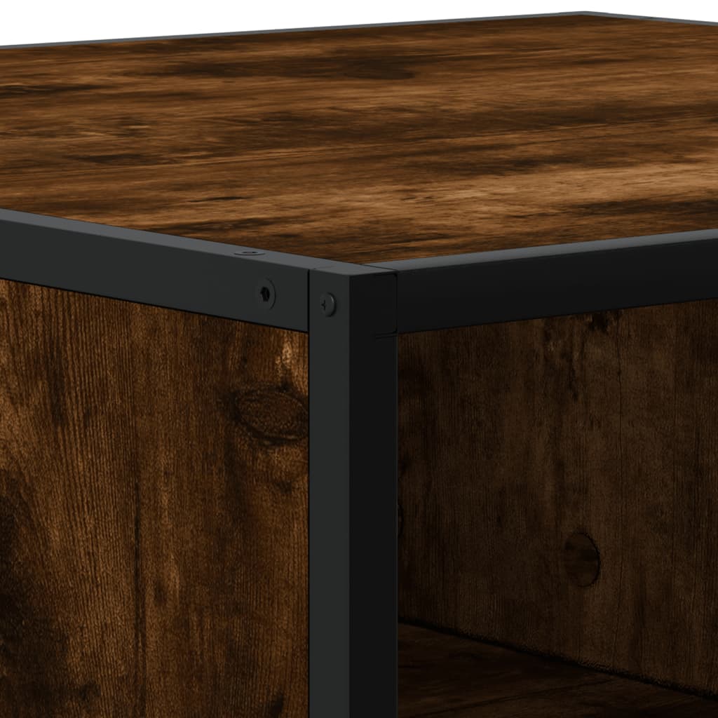 Salontafel 100x100x30 cm bewerkt hout en metaal gerookt eiken is nu te koop bij PeponiXL, paradijselijk wonen!