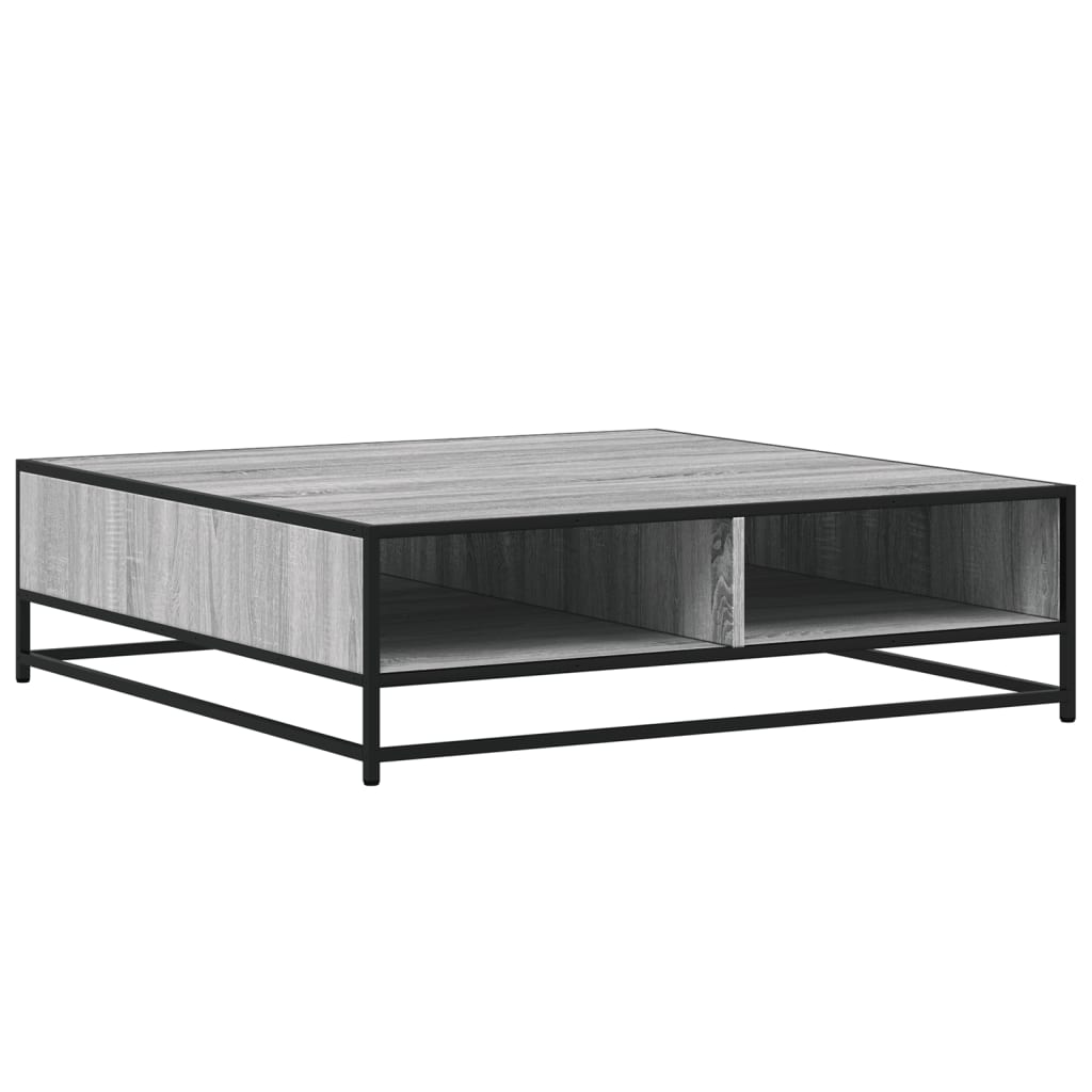 Salontafel 100x100x30 cm bewerkt hout en metaal grijs sonoma is nu te koop bij PeponiXL, paradijselijk wonen!