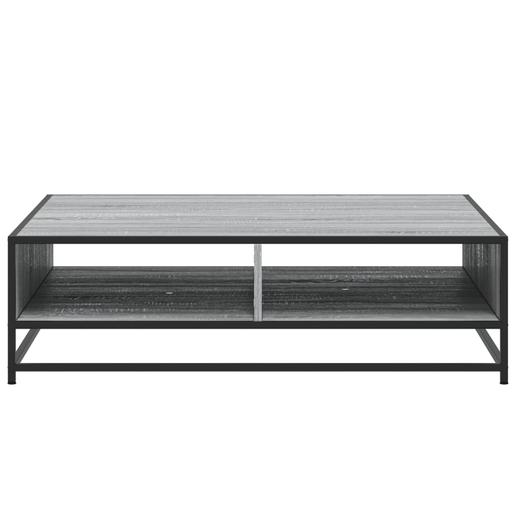 Salontafel 100x100x30 cm bewerkt hout en metaal grijs sonoma is nu te koop bij PeponiXL, paradijselijk wonen!