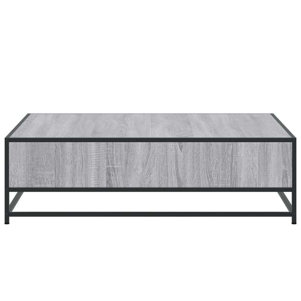 Salontafel 100x100x30 cm bewerkt hout en metaal grijs sonoma is nu te koop bij PeponiXL, paradijselijk wonen!