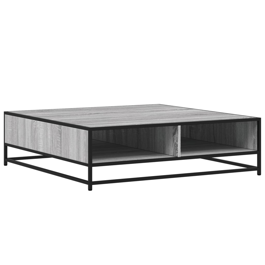 Salontafel 100x100x30 cm bewerkt hout en metaal grijs sonoma is nu te koop bij PeponiXL, paradijselijk wonen!