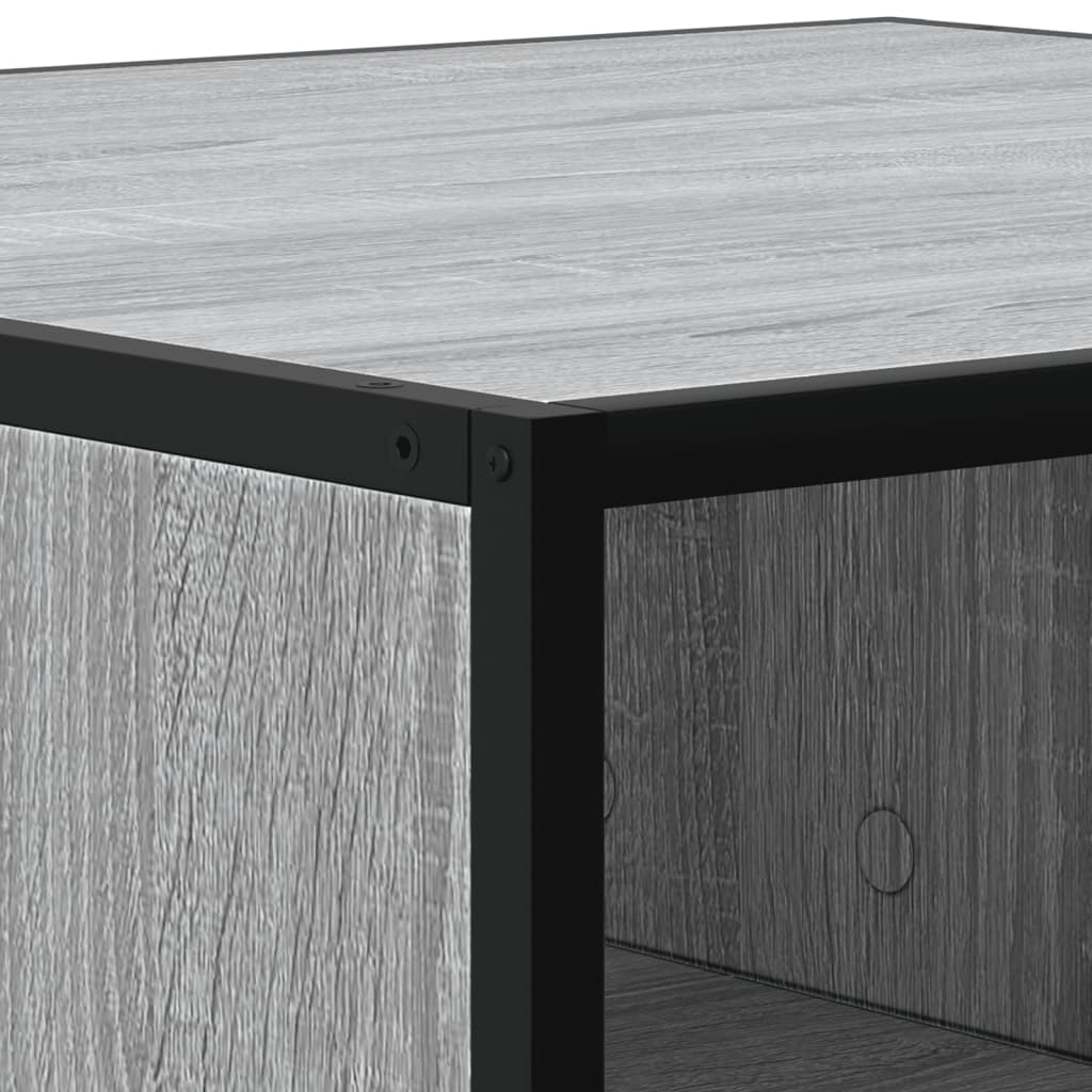 Salontafel 100x100x30 cm bewerkt hout en metaal grijs sonoma is nu te koop bij PeponiXL, paradijselijk wonen!