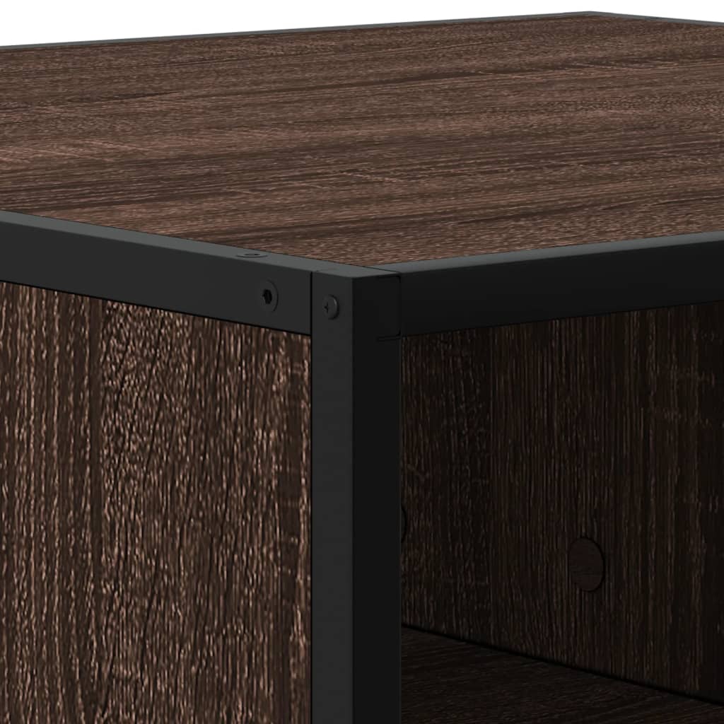 Salontafel 100x100x30 cm bewerkt hout en metaal bruin eiken is nu te koop bij PeponiXL, paradijselijk wonen!