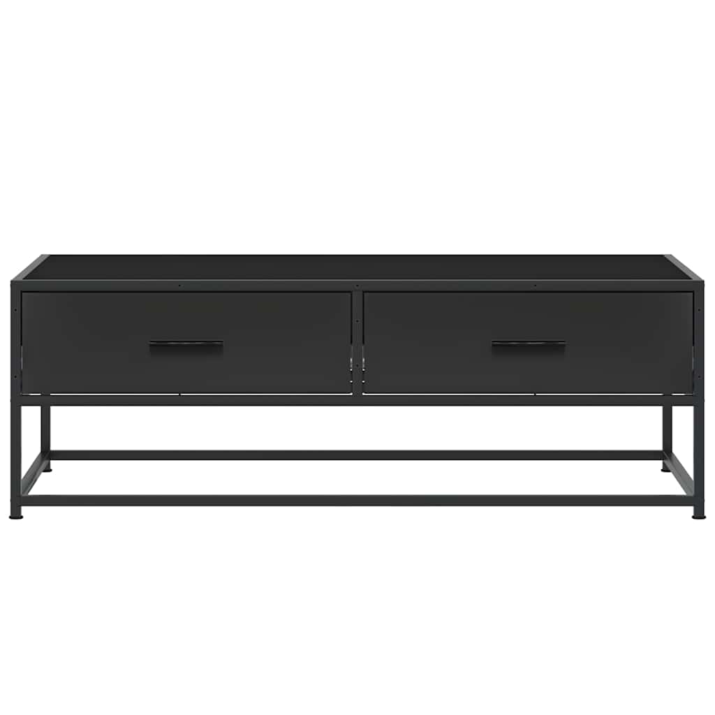 Salontafel 100x50x35 cm bewerkt hout en metaal zwart is nu te koop bij PeponiXL, paradijselijk wonen!
