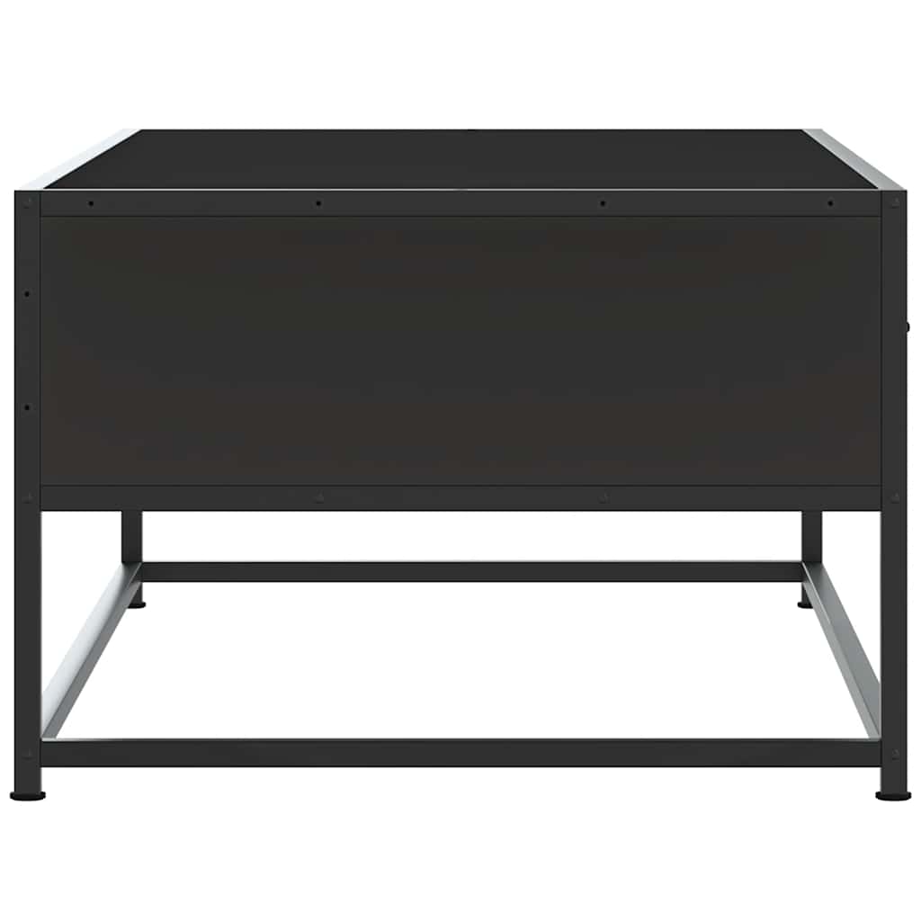 Salontafel 100x50x35 cm bewerkt hout en metaal zwart is nu te koop bij PeponiXL, paradijselijk wonen!