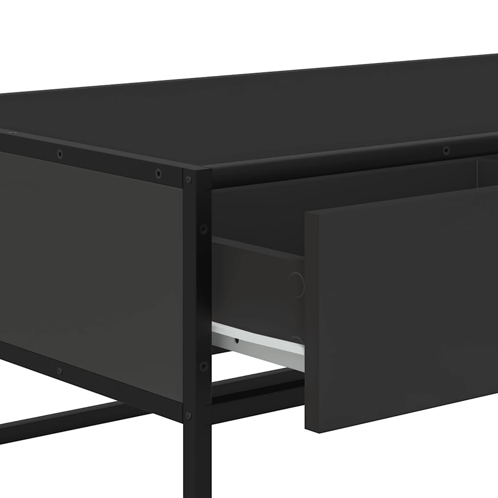Salontafel 100x50x35 cm bewerkt hout en metaal zwart is nu te koop bij PeponiXL, paradijselijk wonen!