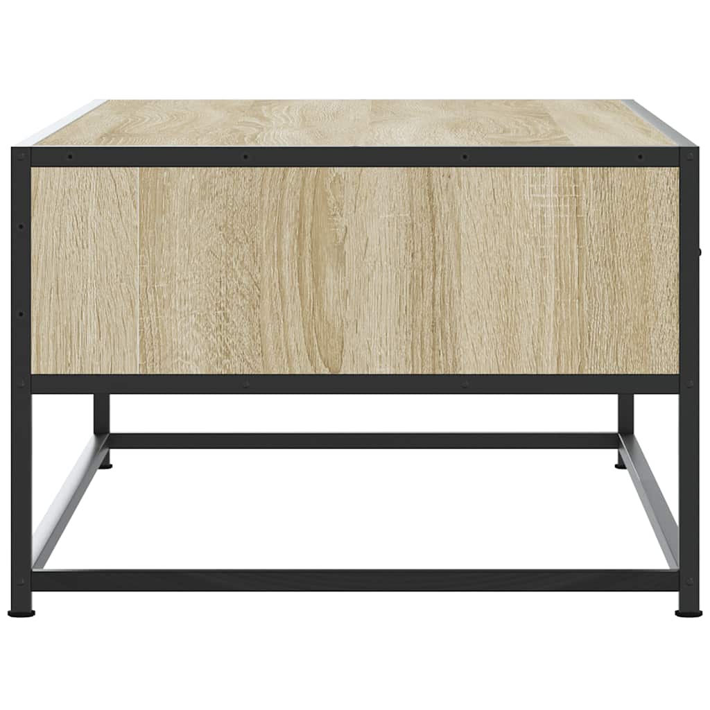 Salontafel 100x50x35 cm bewerkt hout en metaal sonoma eiken is nu te koop bij PeponiXL, paradijselijk wonen!