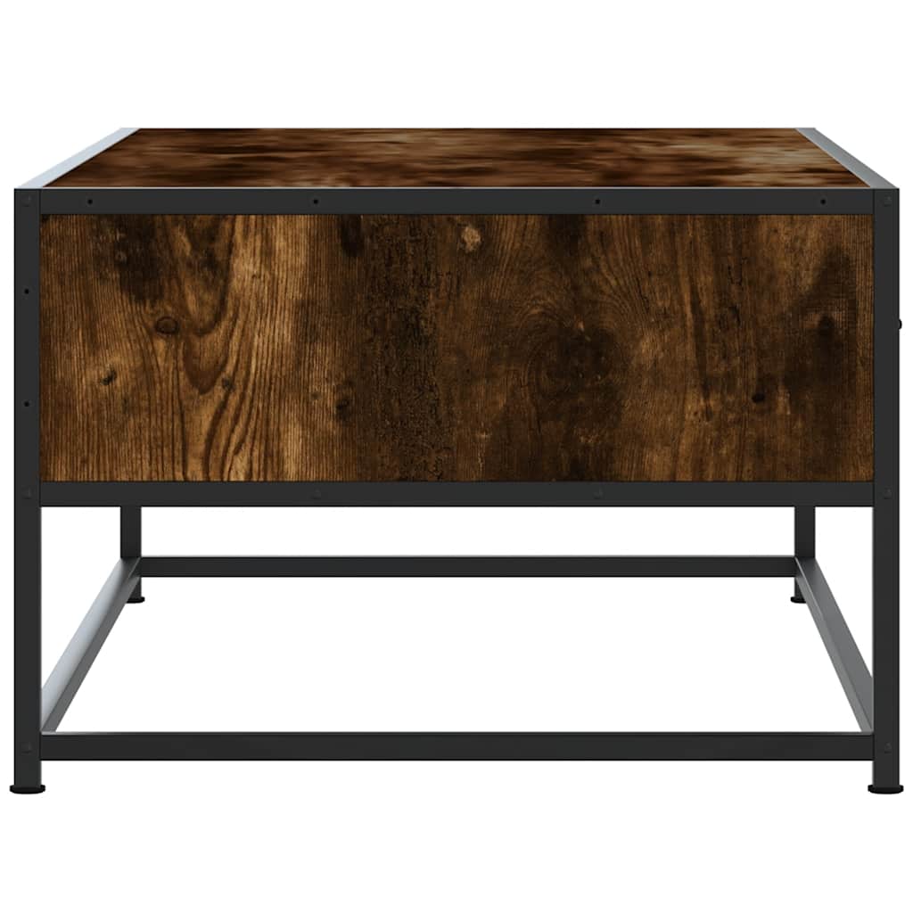 Salontafel 100x50x35 cm bewerkt hout en metaal gerookt eiken is nu te koop bij PeponiXL, paradijselijk wonen!