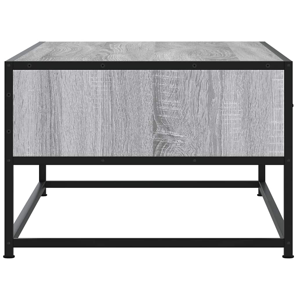 Salontafel 100x50x35 cm bewerkt hout en metaal grijs sonoma is nu te koop bij PeponiXL, paradijselijk wonen!