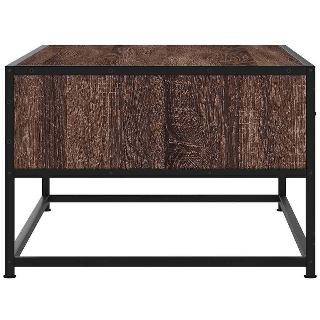 Salontafel 100x50x35 cm bewerkt hout en metaal bruin eikenkleur is nu te koop bij PeponiXL, paradijselijk wonen!