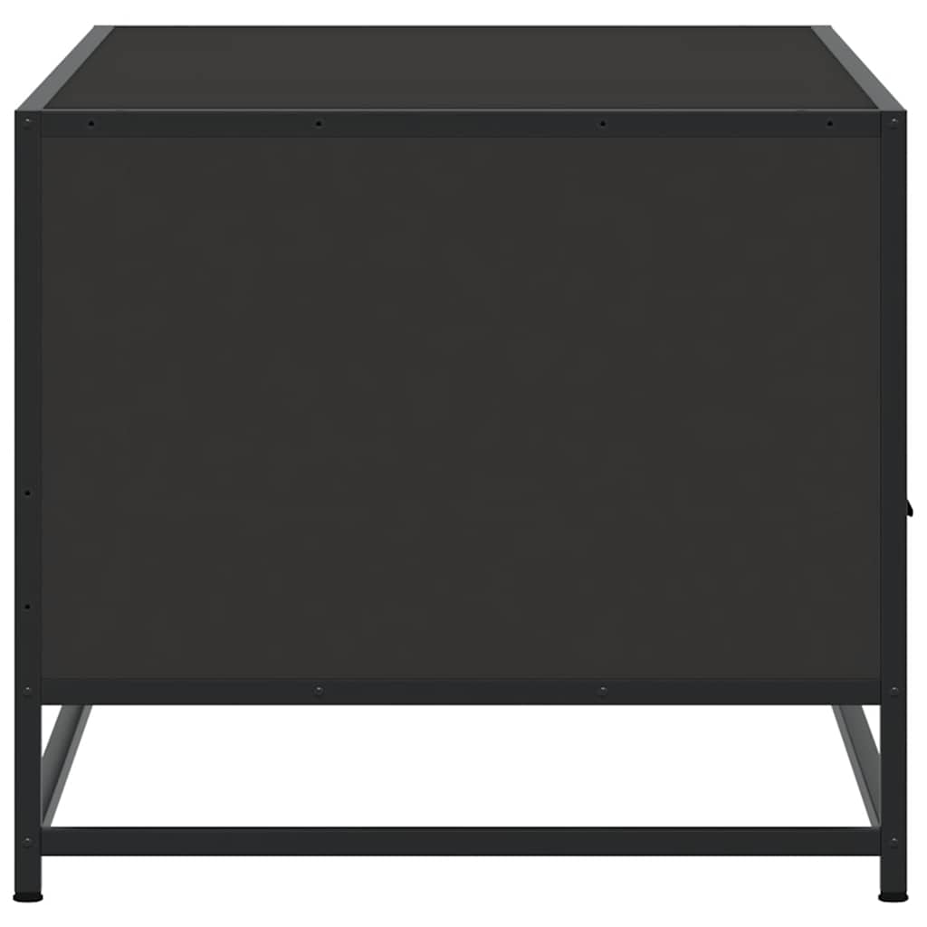 Salontafel 100x50x45 cm bewerkt hout en metaal zwart is nu te koop bij PeponiXL, paradijselijk wonen!