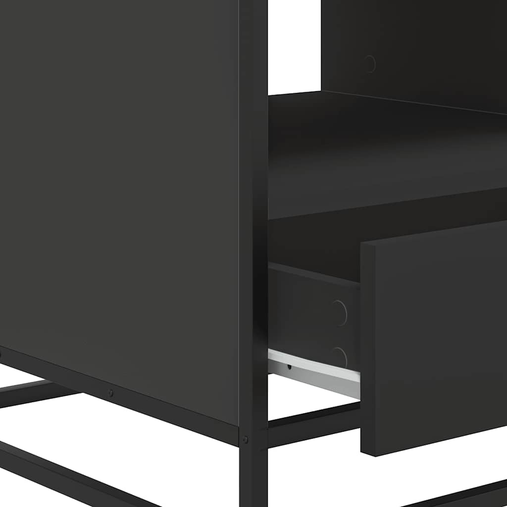 Salontafel 100x50x45 cm bewerkt hout en metaal zwart is nu te koop bij PeponiXL, paradijselijk wonen!