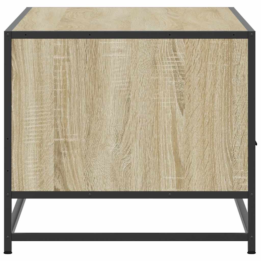 Salontafel 100x50x45 cm bewerkt hout en metaal sonoma eiken is nu te koop bij PeponiXL, paradijselijk wonen!