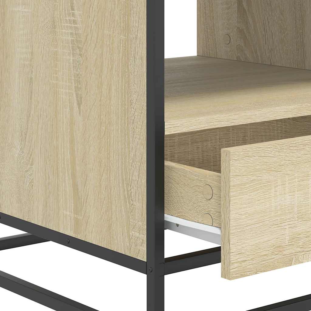 Salontafel 100x50x45 cm bewerkt hout en metaal sonoma eiken is nu te koop bij PeponiXL, paradijselijk wonen!