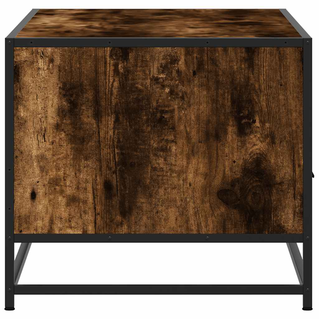 Salontafel 100x50x45 cm bewerkt hout en metaal gerookt eiken is nu te koop bij PeponiXL, paradijselijk wonen!