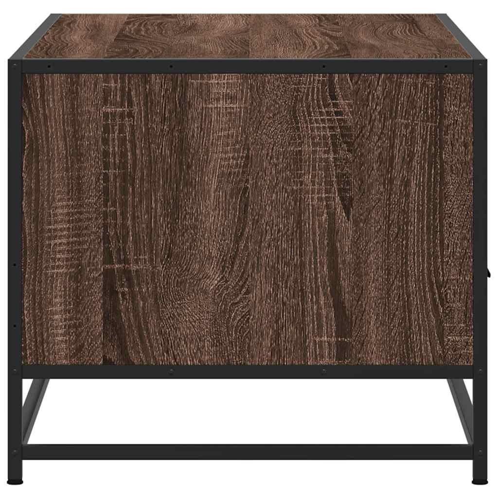 Salontafel 100x50x45 cm bewerkt hout en metaal bruin eikenkleur is nu te koop bij PeponiXL, paradijselijk wonen!