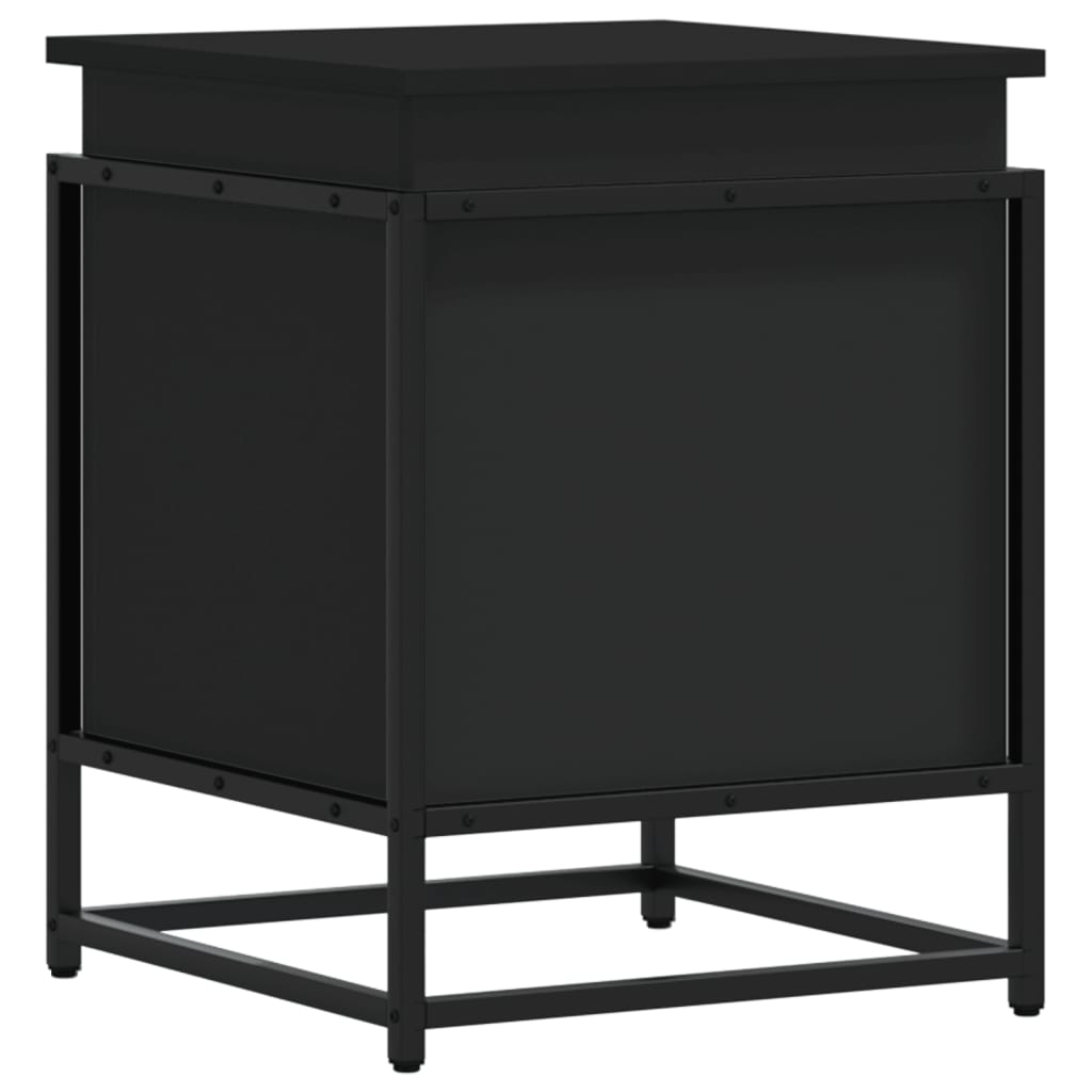 Opbergbox met deksel 40x40x51,5 cm bewerkt hout zwart is nu te koop bij PeponiXL, paradijselijk wonen!