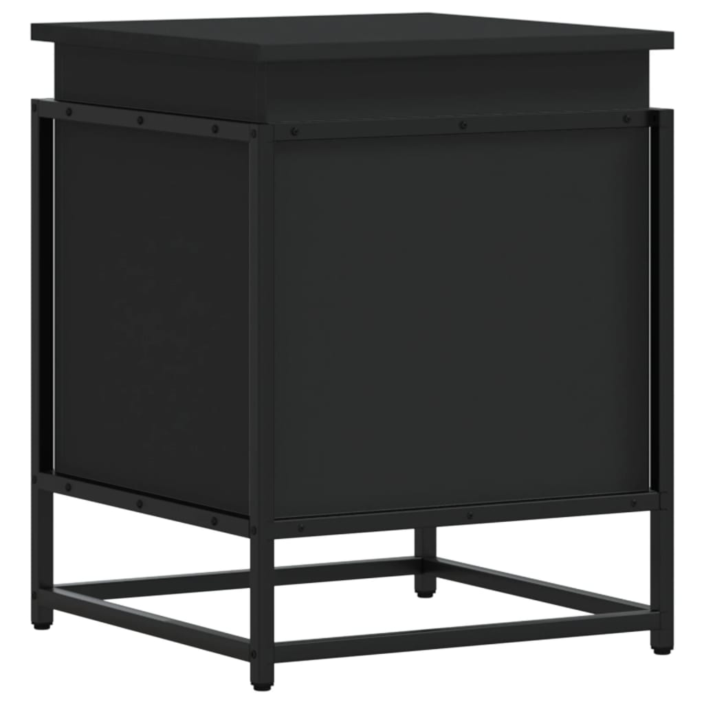 Opbergbox met deksel 40x40x51,5 cm bewerkt hout zwart is nu te koop bij PeponiXL, paradijselijk wonen!