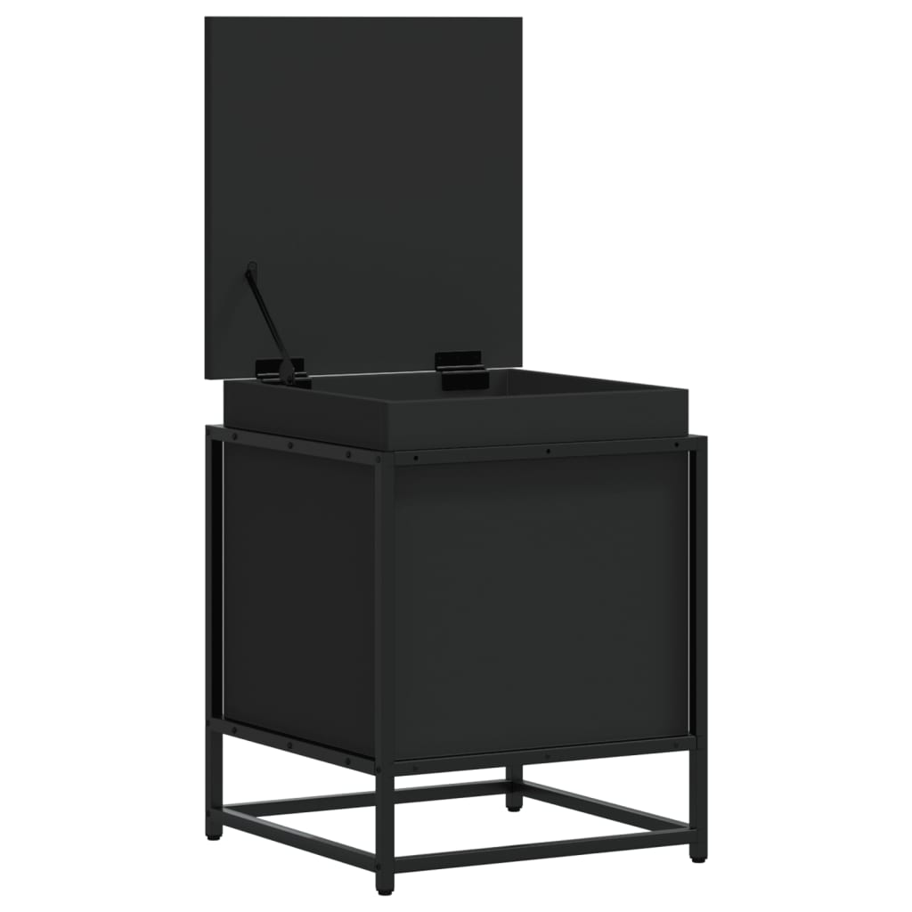 Opbergbox met deksel 40x40x51,5 cm bewerkt hout zwart is nu te koop bij PeponiXL, paradijselijk wonen!