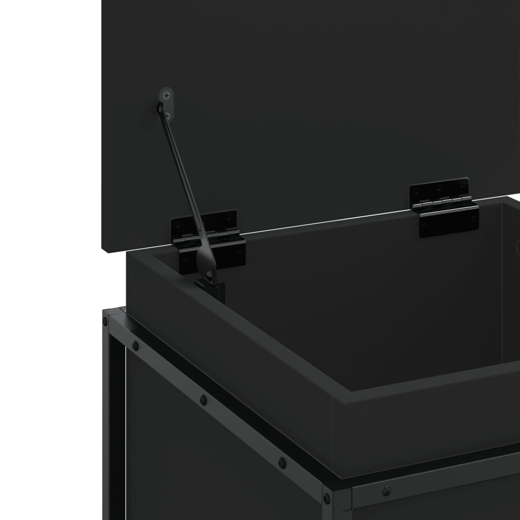 Opbergbox met deksel 40x40x51,5 cm bewerkt hout zwart is nu te koop bij PeponiXL, paradijselijk wonen!