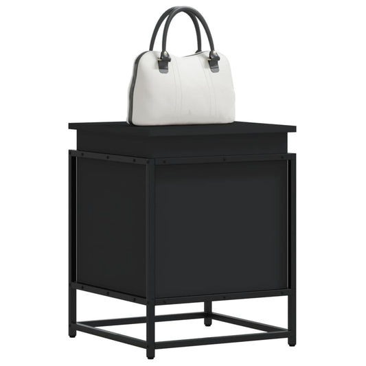 Opbergbox met deksel 40x40x51,5 cm bewerkt hout zwart is nu te koop bij PeponiXL, paradijselijk wonen!
