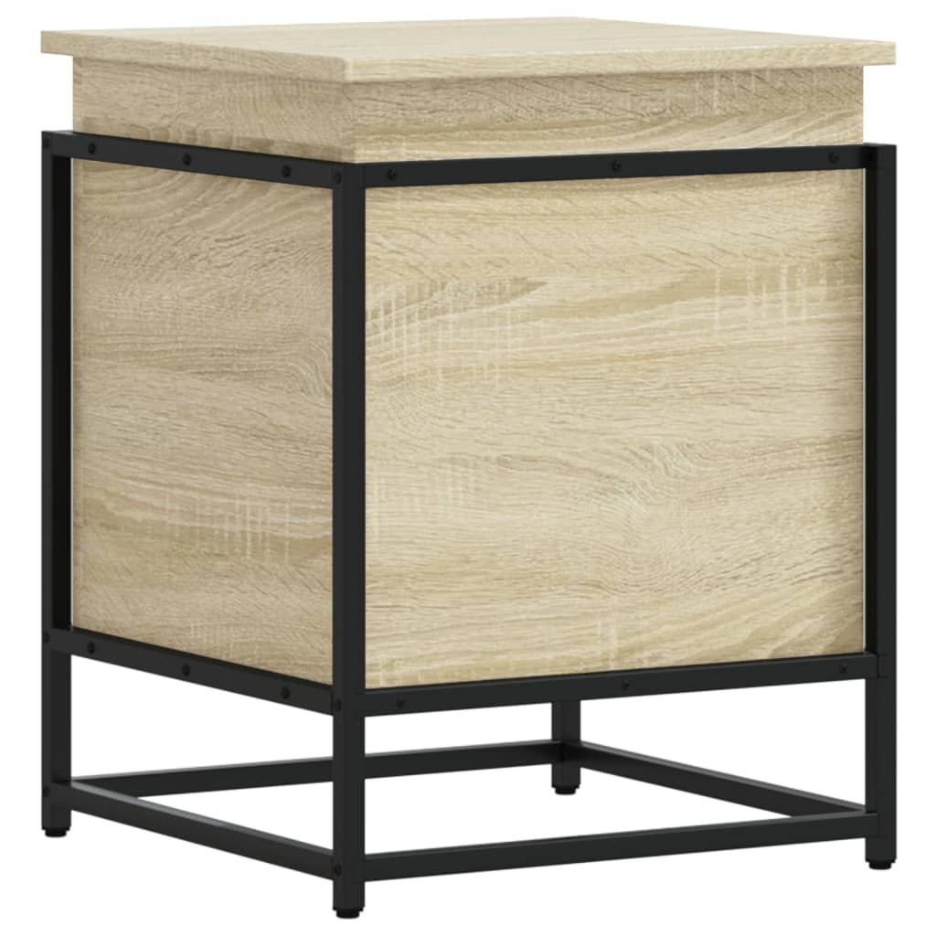 Opbergbox met deksel 40x40x51,5 cm bewerkt hout sonoma eiken is nu te koop bij PeponiXL, paradijselijk wonen!