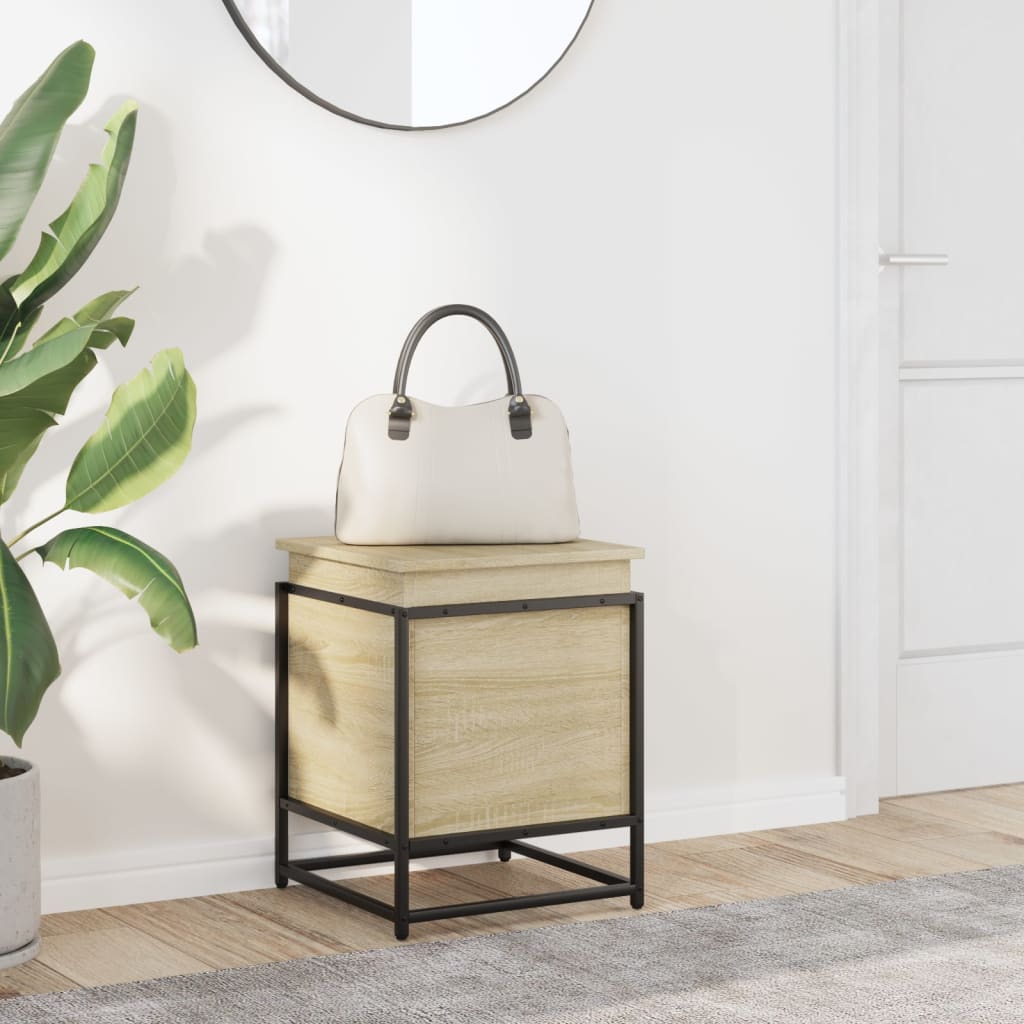 Opbergbox met deksel 40x40x51,5 cm bewerkt hout sonoma eiken is nu te koop bij PeponiXL, paradijselijk wonen!