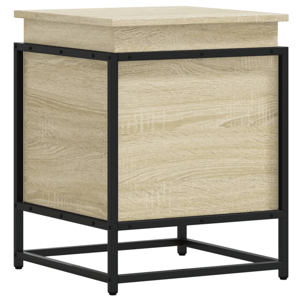 Opbergbox met deksel 40x40x51,5 cm bewerkt hout sonoma eiken is nu te koop bij PeponiXL, paradijselijk wonen!