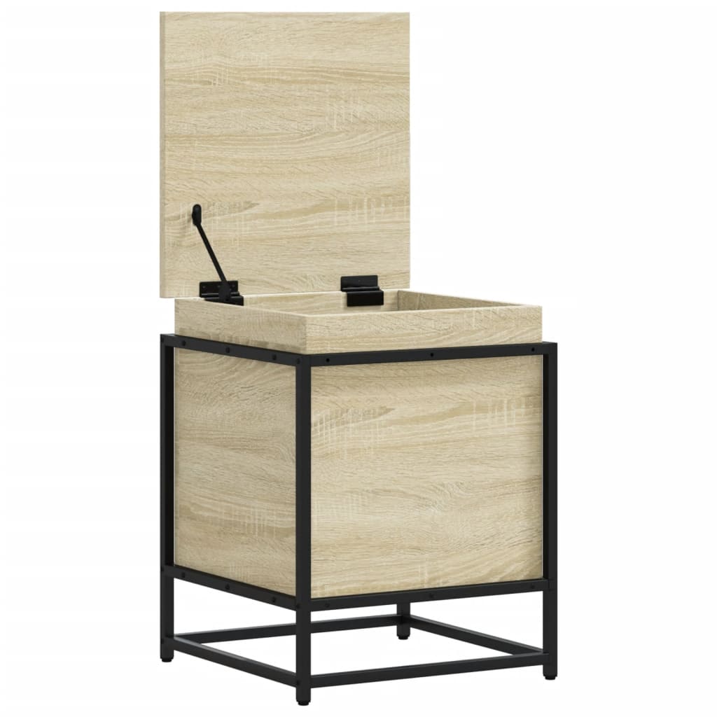 Opbergbox met deksel 40x40x51,5 cm bewerkt hout sonoma eiken is nu te koop bij PeponiXL, paradijselijk wonen!