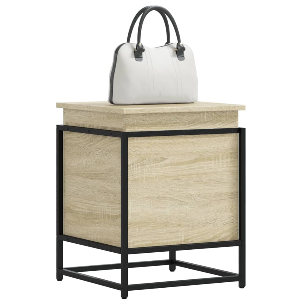 Opbergbox met deksel 40x40x51,5 cm bewerkt hout sonoma eiken is nu te koop bij PeponiXL, paradijselijk wonen!