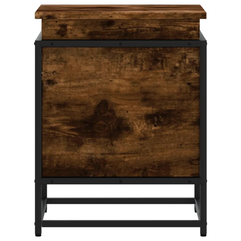 Opbergbox met deksel 40x40x51,5 cm bewerkt hout gerookt eiken is nu te koop bij PeponiXL, paradijselijk wonen!
