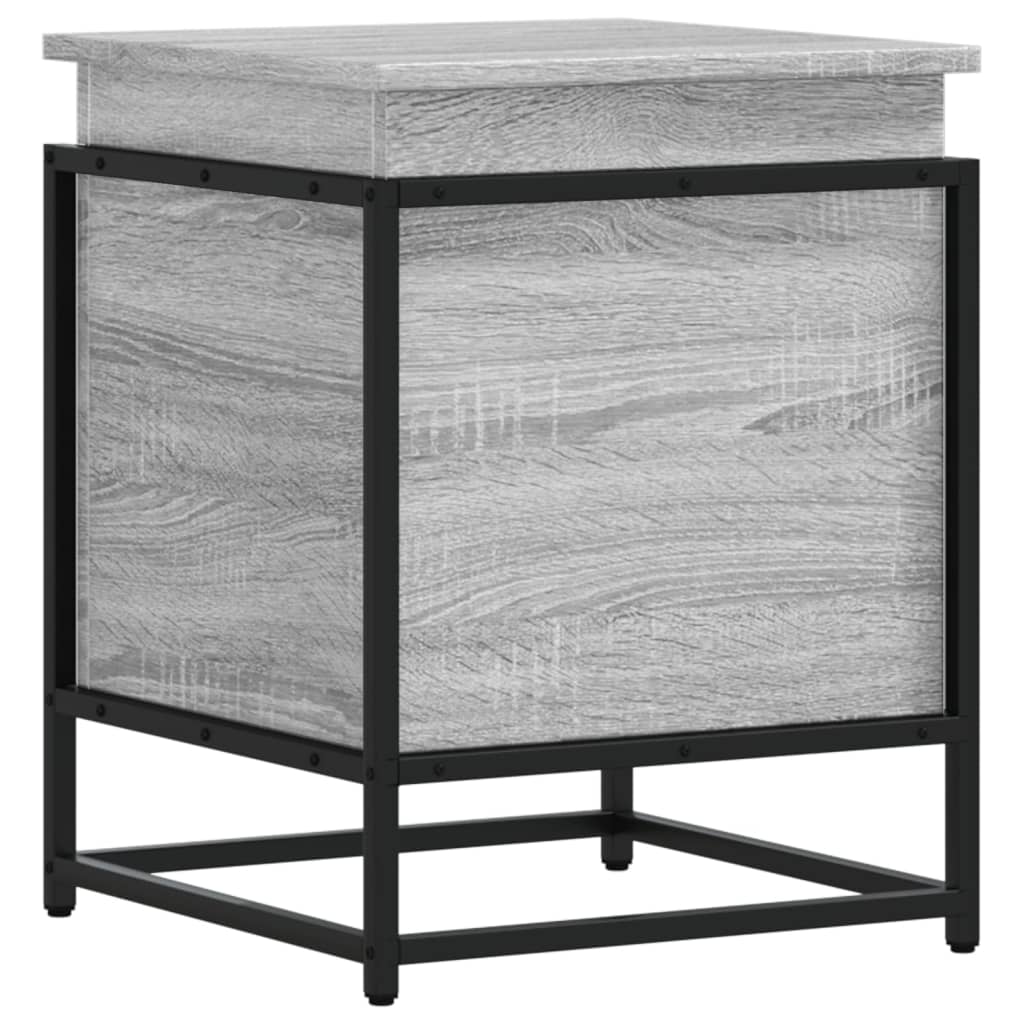 Opbergbox met deksel 40x40x51,5 cm bewerkt hout grijs sonoma is nu te koop bij PeponiXL, paradijselijk wonen!