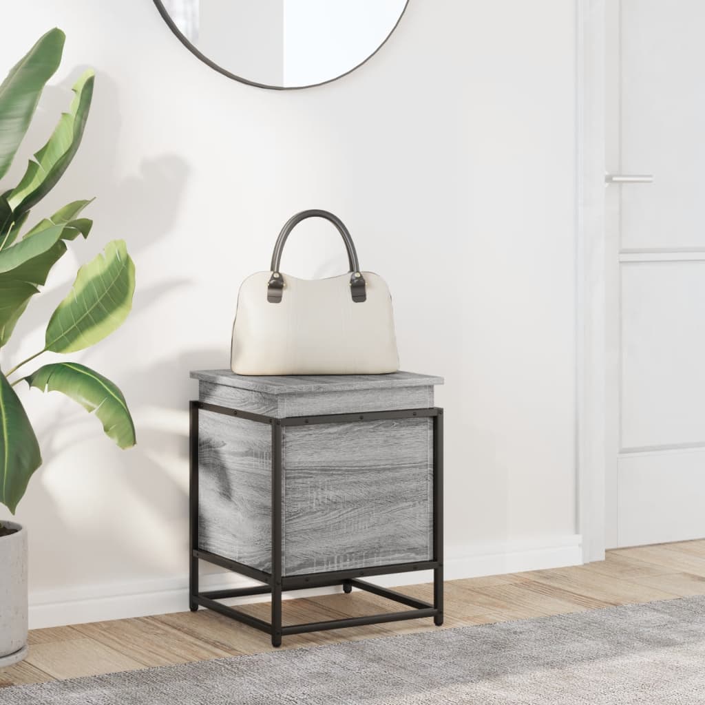 Opbergbox met deksel 40x40x51,5 cm bewerkt hout grijs sonoma is nu te koop bij PeponiXL, paradijselijk wonen!