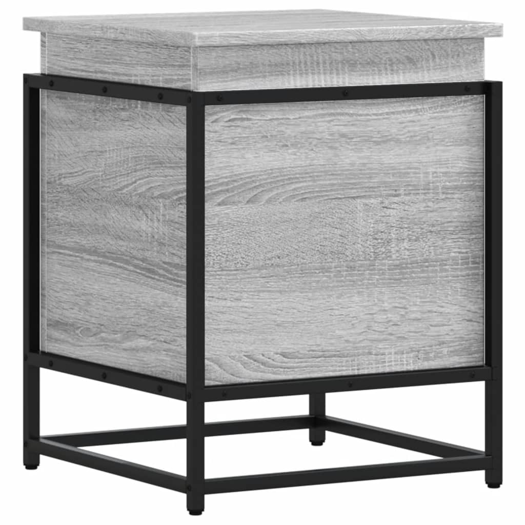 Opbergbox met deksel 40x40x51,5 cm bewerkt hout grijs sonoma is nu te koop bij PeponiXL, paradijselijk wonen!