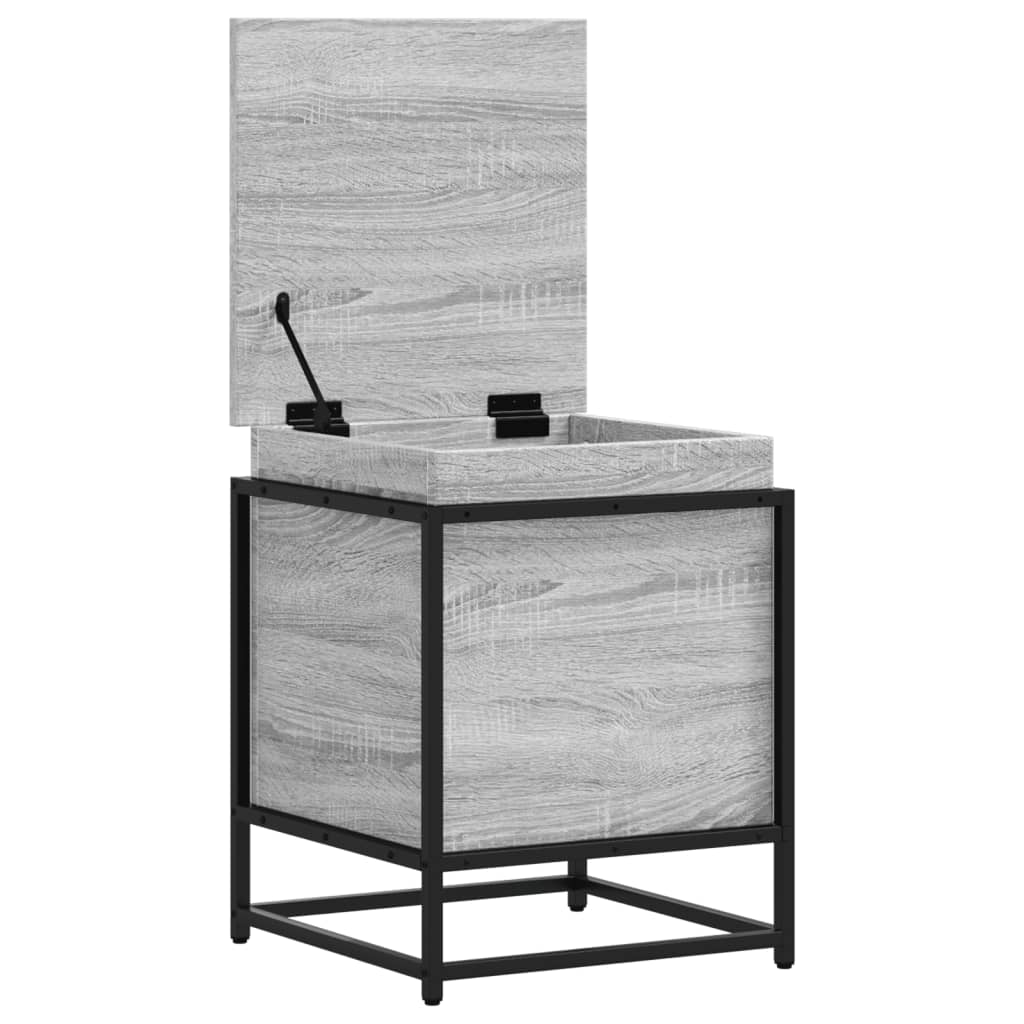 Opbergbox met deksel 40x40x51,5 cm bewerkt hout grijs sonoma is nu te koop bij PeponiXL, paradijselijk wonen!