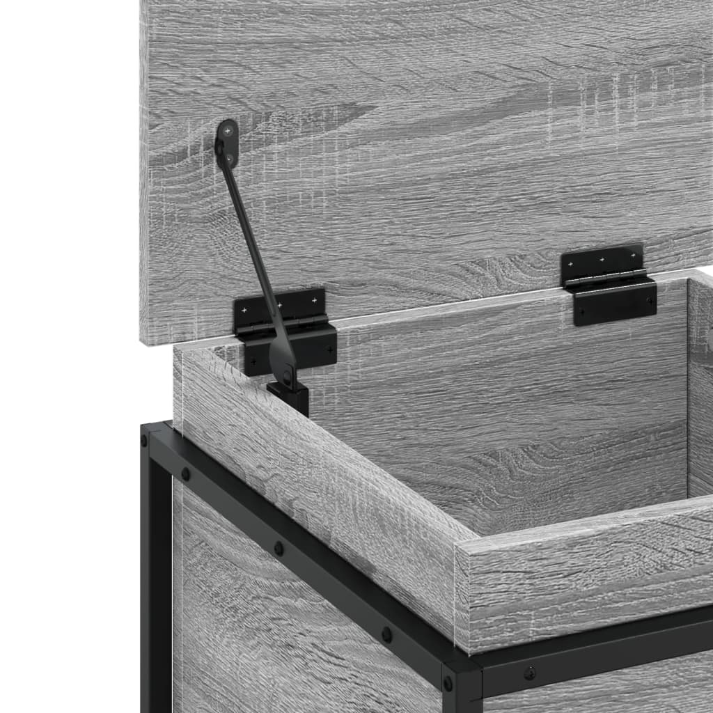 Opbergbox met deksel 40x40x51,5 cm bewerkt hout grijs sonoma is nu te koop bij PeponiXL, paradijselijk wonen!