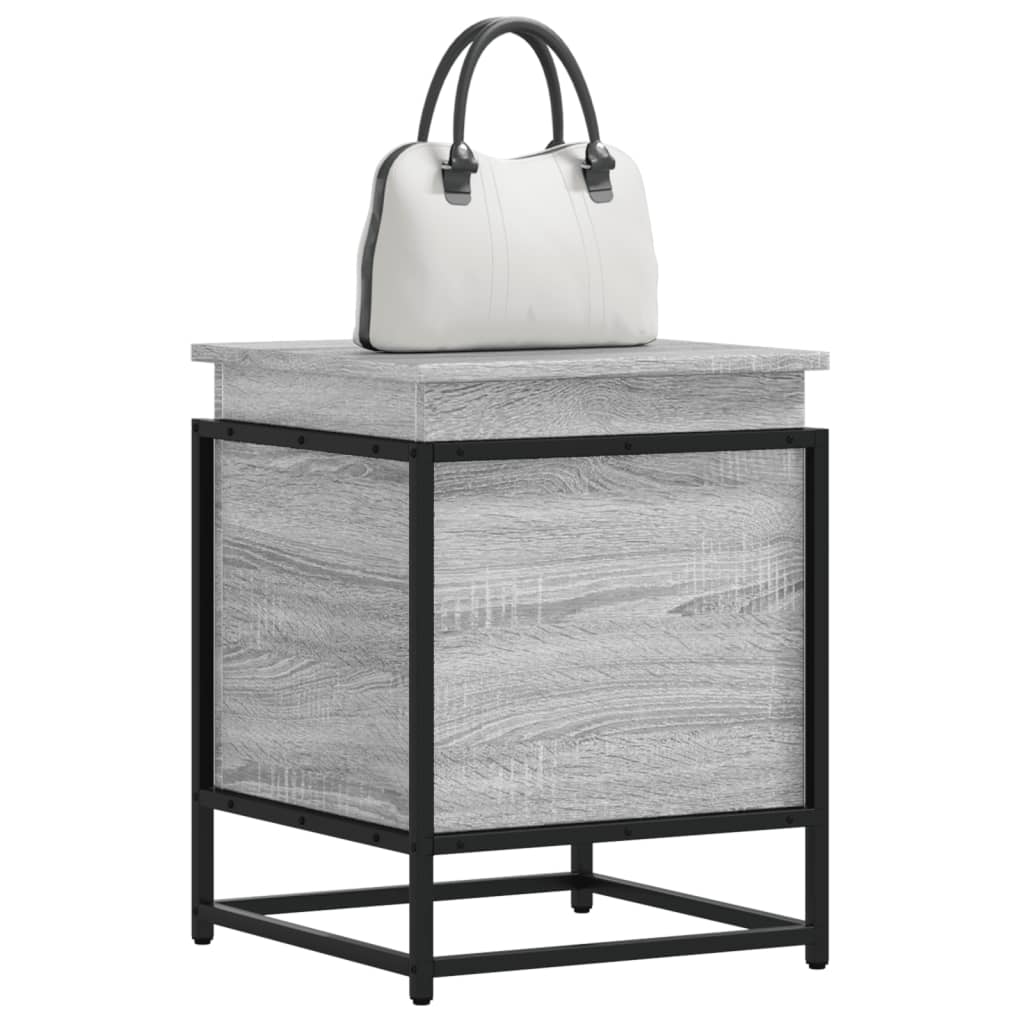 Opbergbox met deksel 40x40x51,5 cm bewerkt hout grijs sonoma is nu te koop bij PeponiXL, paradijselijk wonen!