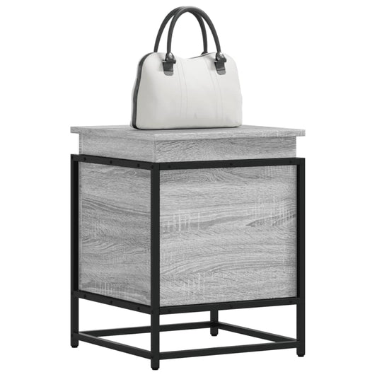 Opbergbox met deksel 40x40x51,5 cm bewerkt hout grijs sonoma is nu te koop bij PeponiXL, paradijselijk wonen!