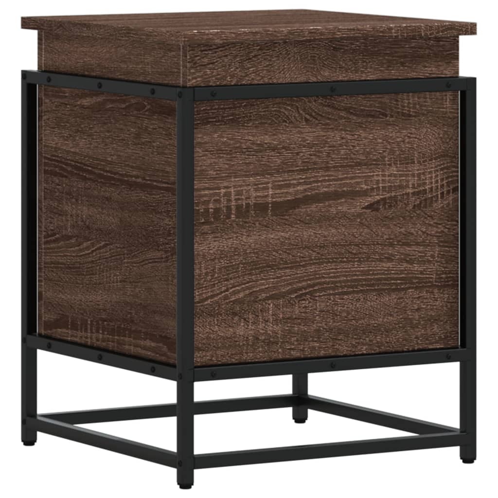 Opbergbox met deksel 40x40x51,5 cm bewerkt hout bruin eiken is nu te koop bij PeponiXL, paradijselijk wonen!